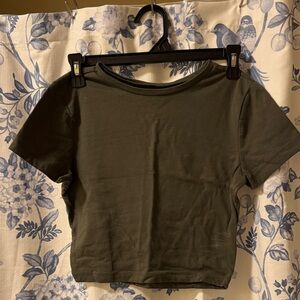 wild fable Olive Green Short Sleeve Crop Top
